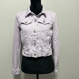 Free People || Violet Denim Jacket long Sleeve with Pockets size XS
